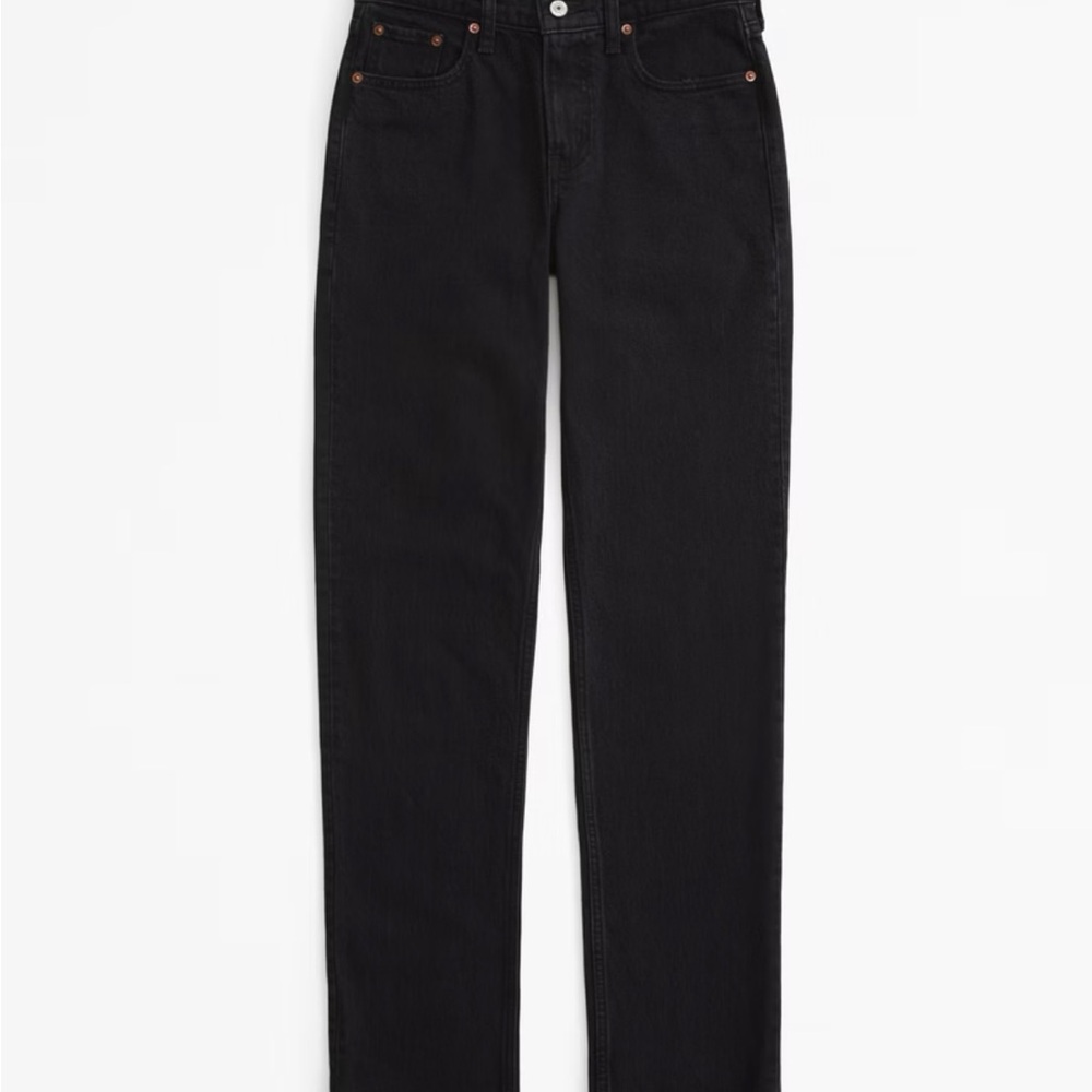 Abercrombie Black Curve Love Straight Jeans